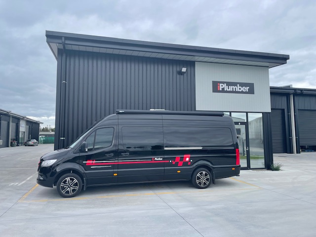 Motorhome outside iPlumber workshop